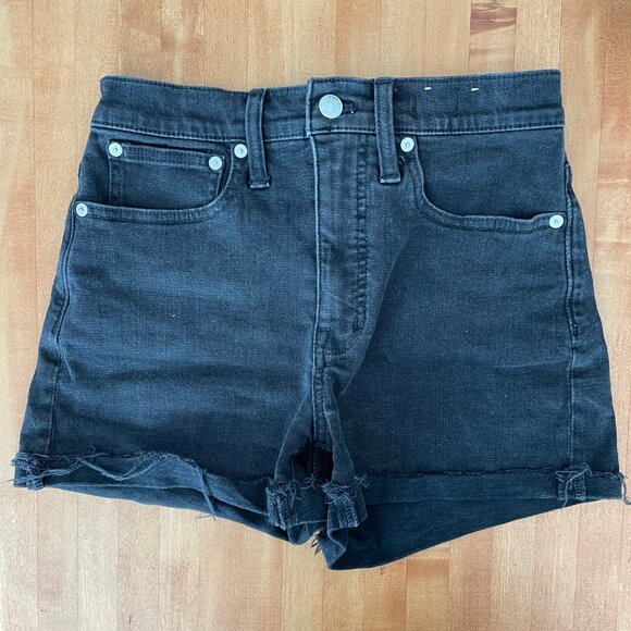 Black Denim Shorts - Picture 1 of 4